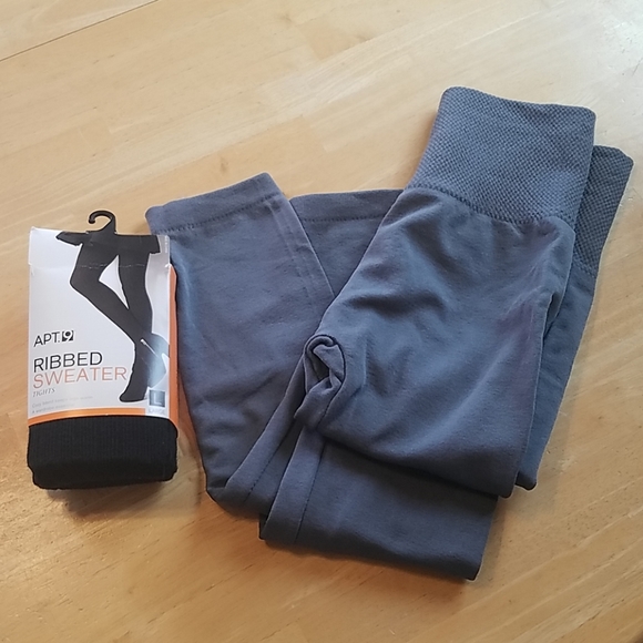 Tights Ribbed Footed And Fleece Lined 